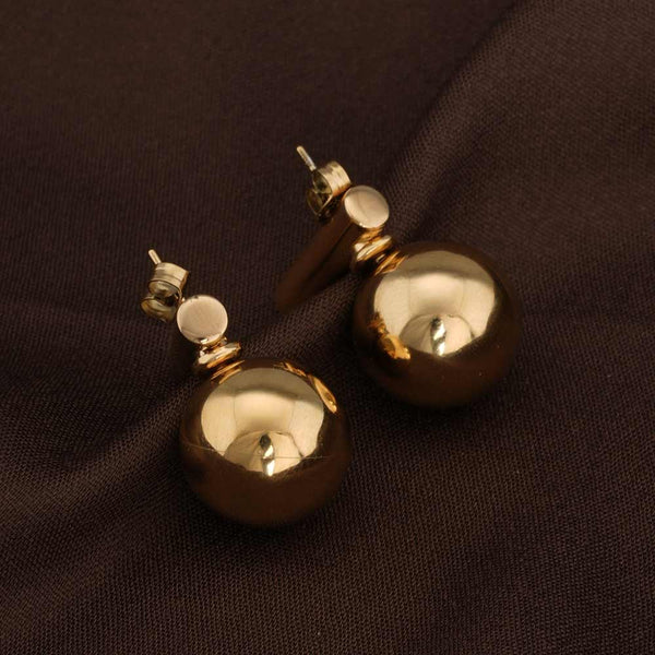 Gold Ball and Bar Earrings