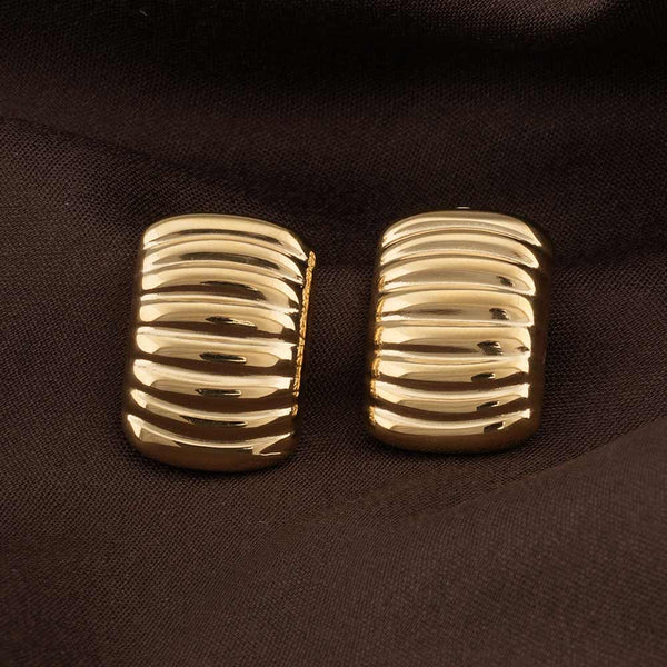 Gold Ridged Earrings