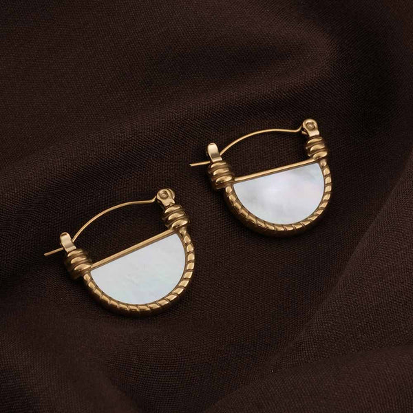 Golden Lunar Hoop Earrings