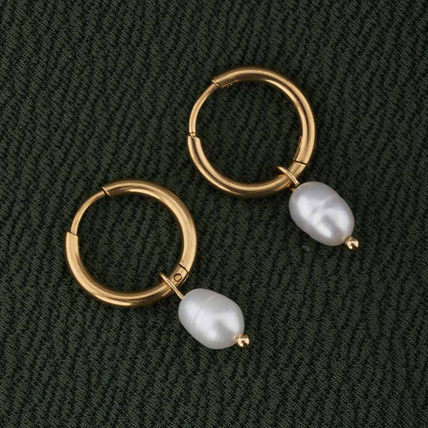 Celestial Pearl Hoop Earrings