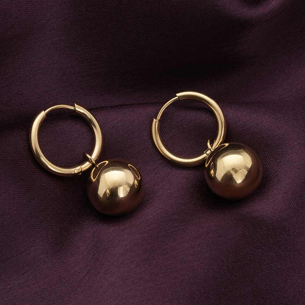 Gold Ball Hoop Earrings