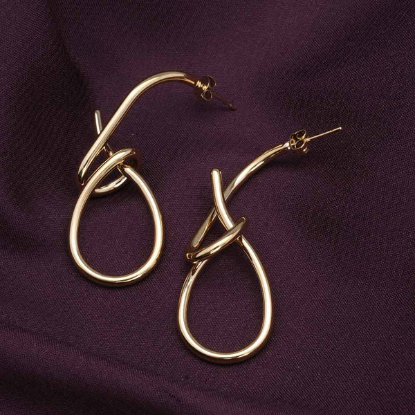 Intertwined Gold Drop Earrings