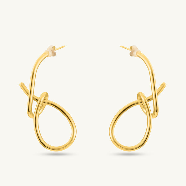 Intertwined Gold Drop Earrings