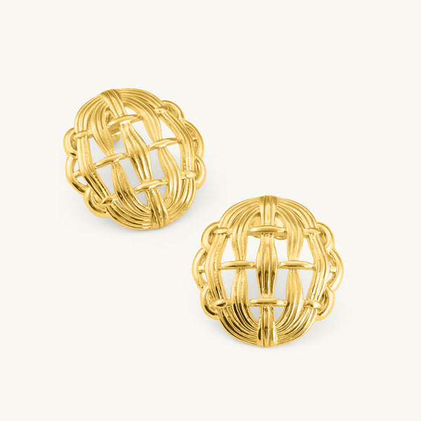 Golden Web Stud Earrings