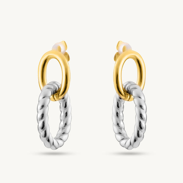 Two-Tone Linked Earrings