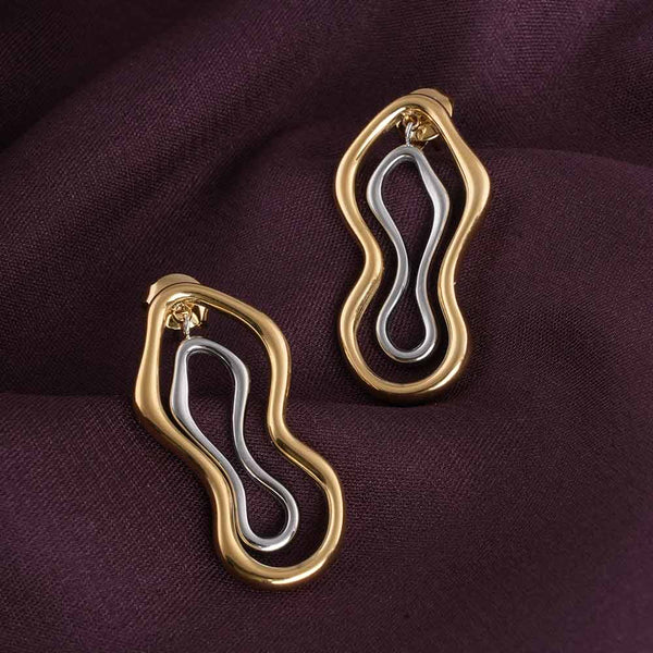 Abstract Gold & Silver Earrings