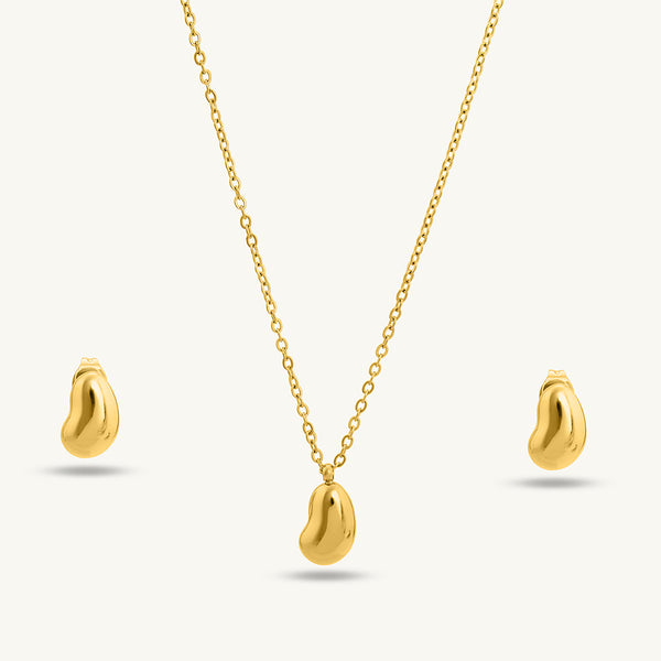 Gold Cashew Jewellery Set