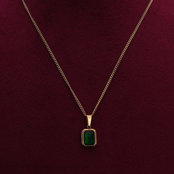 Everyday Exquisite Green Stone Gold Necklace