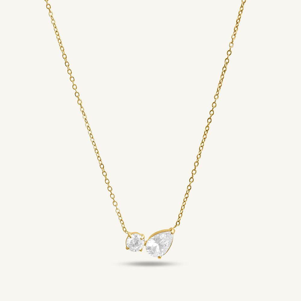 Double Drop Delicacy Gold Chain Necklace