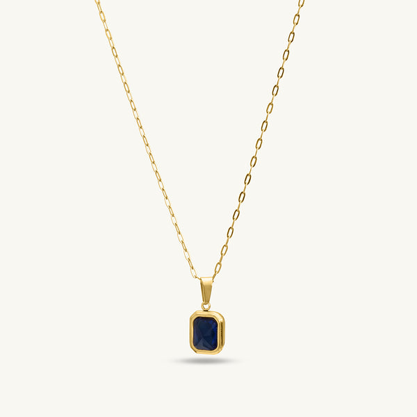 Everyday Exquisite Blue Stone Gold Necklace