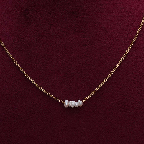 Pearl Charm Gold Necklace