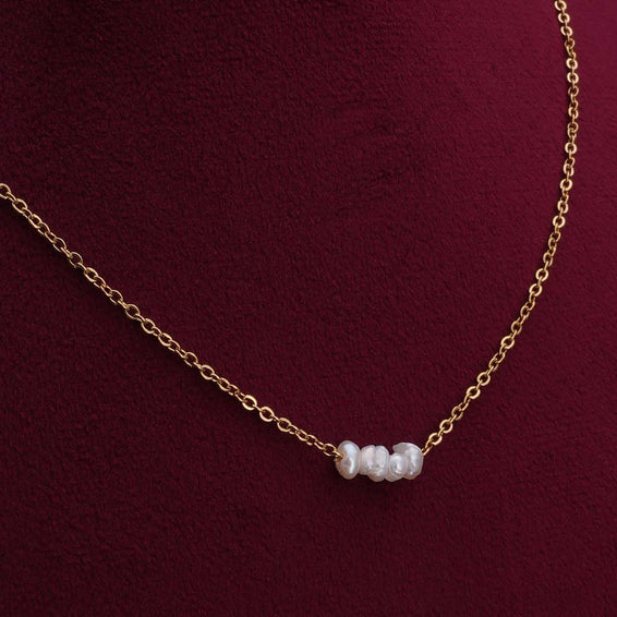 Pearl Charm Gold Necklace