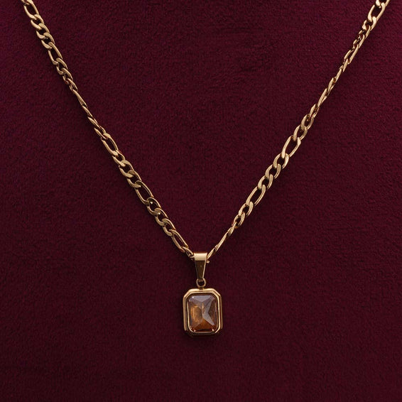 Everyday Exquisite Brown Stone Gold Necklace