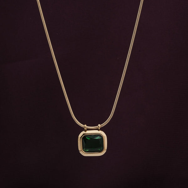 Emerald Embrace Gold Necklace