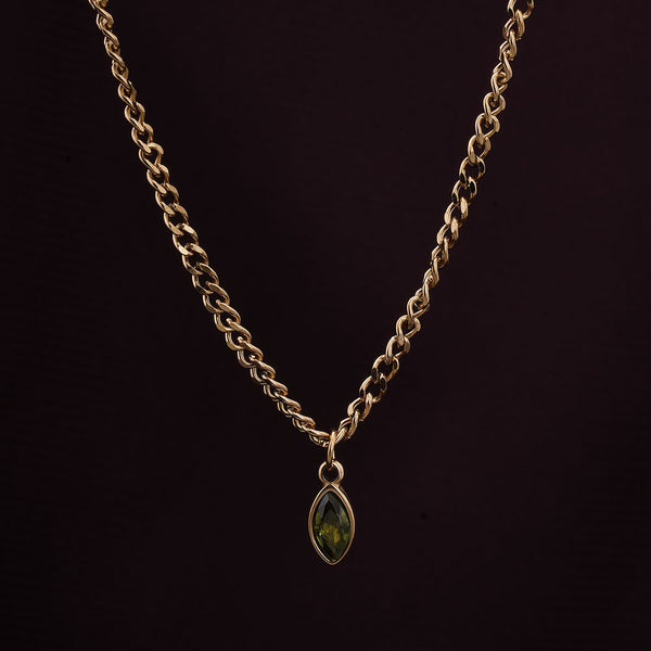 Forest Tear Birthstone Necklace