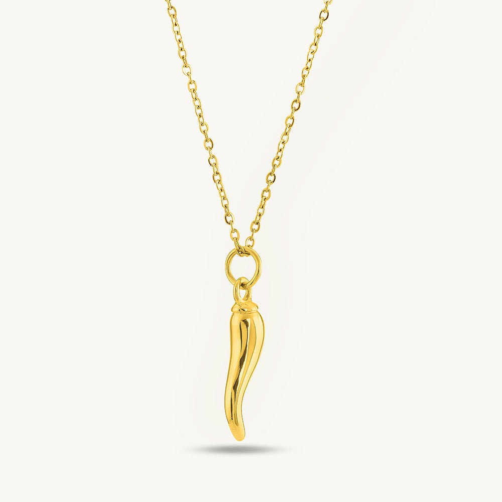 Minimalist Gold Chili Charm Necklace