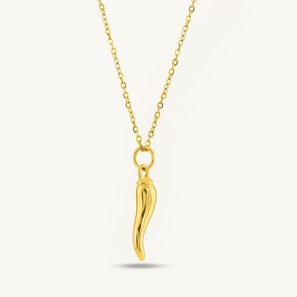 Minimalist Gold Chili Charm Necklace