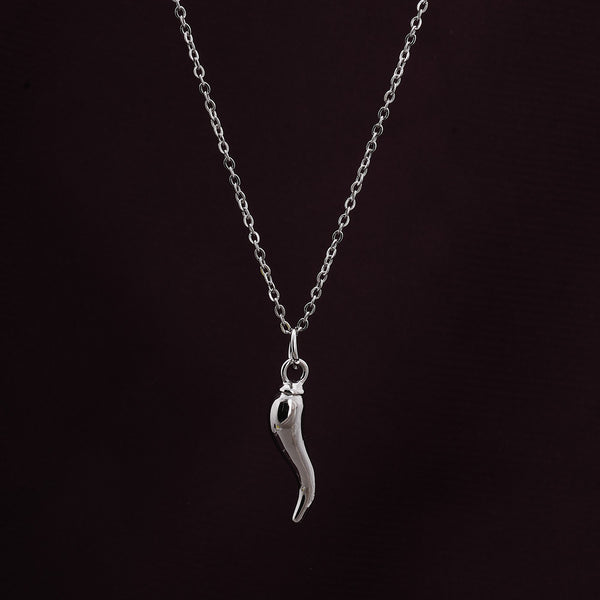 Stylish Silver Chili Pendant Necklace