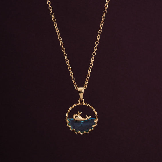 Gold Whale Pendent Necklace