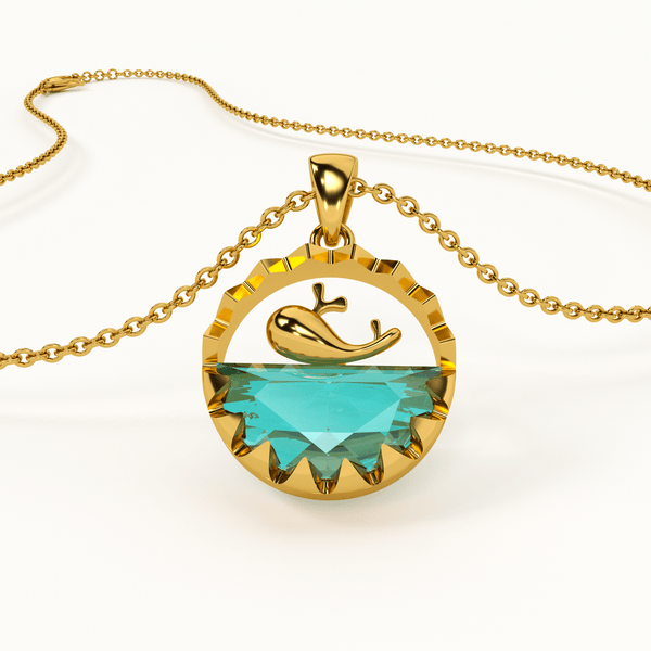 Gold Whale Pendent Necklace