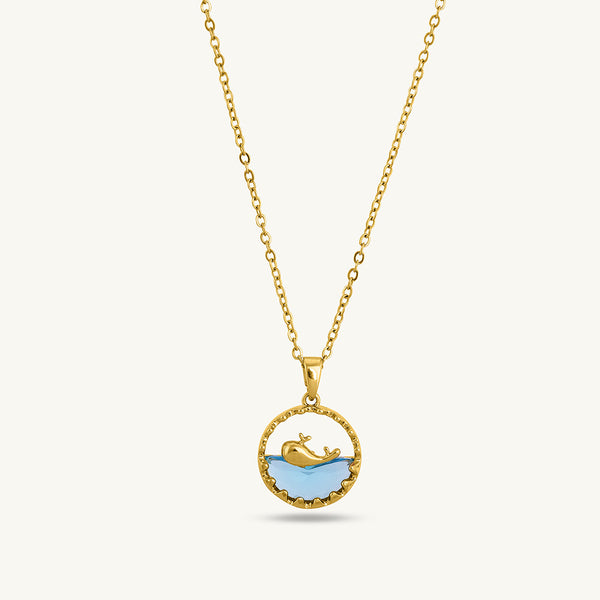 Gold Whale Pendent Necklace