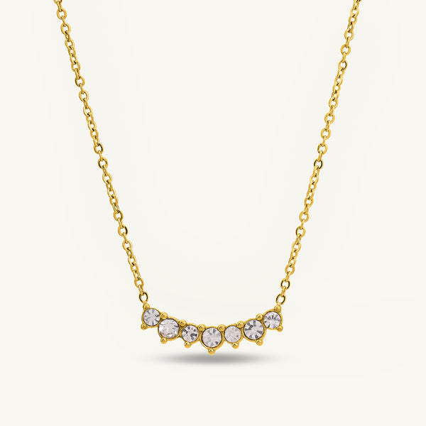 Zircon Stone Gold Necklace