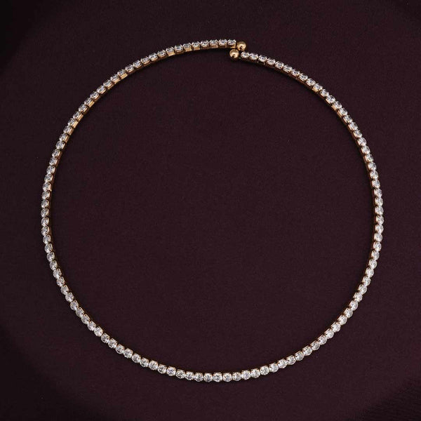 Sparkling Circle Gold Minimal Necklace