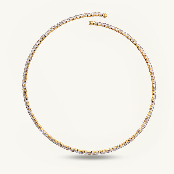 Sparkling Circle Gold Minimal Necklace