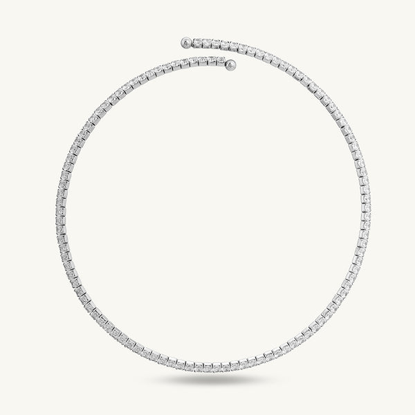 Sparkling Circle Silver Minimal Necklace