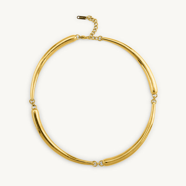 Gold Tube Collar Necklace