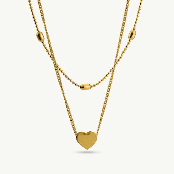 Delicate Gold Heart Layered Necklace