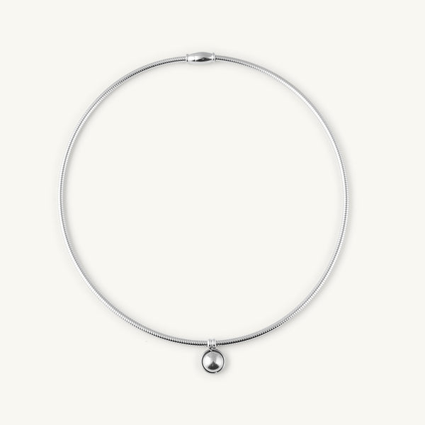 Stylish Silver Ball Choker Necklace