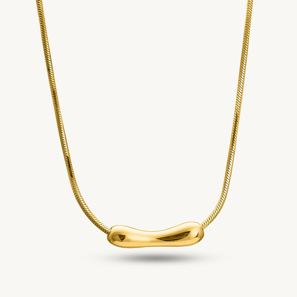 Bend Tube Gold Necklace