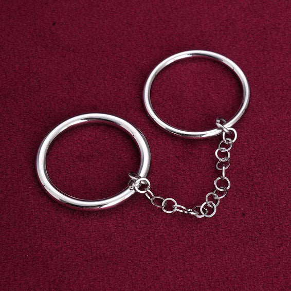 Silver Two Finger Chain Ring