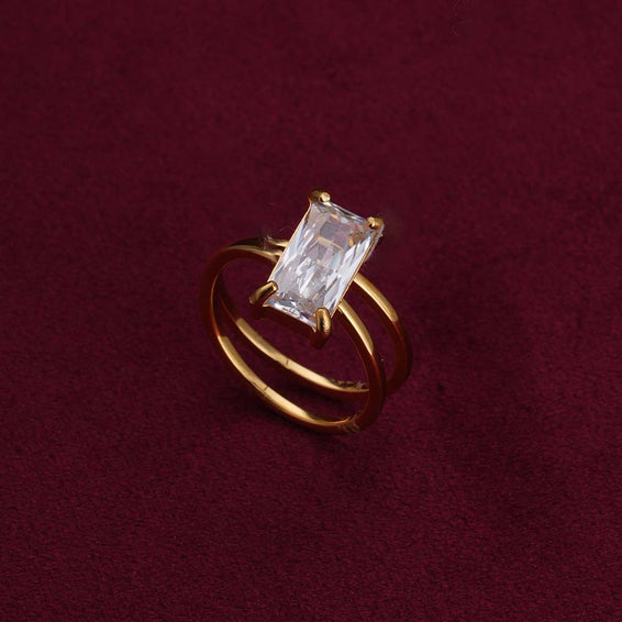 Stacked Zirconia Gold Ring