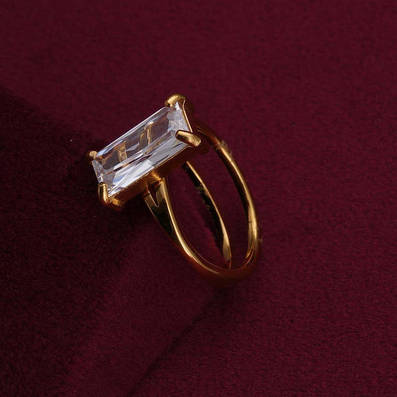 Stacked Zirconia Gold Ring