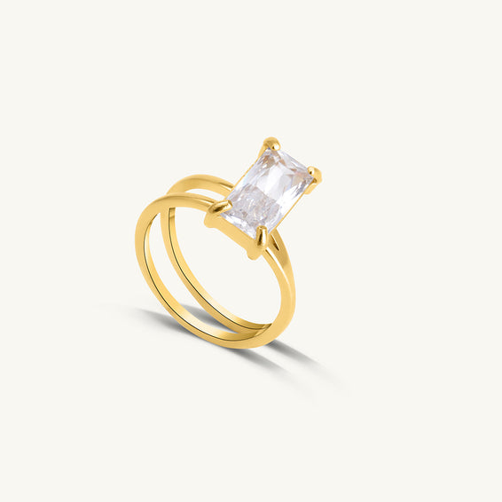 Stacked Zirconia Gold Ring