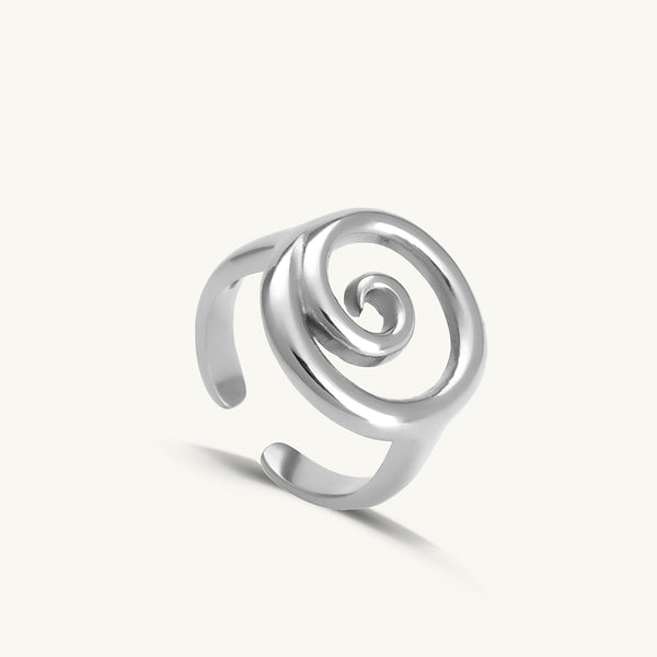 Swirling Symphony Silver Ring