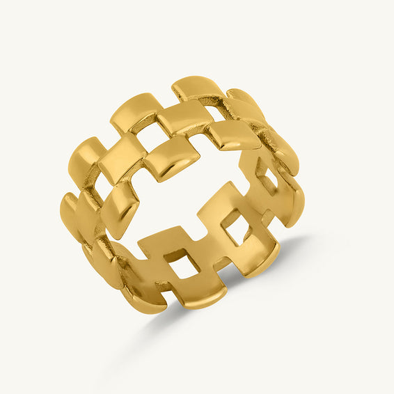 Cubed Curiosity Gold Ring