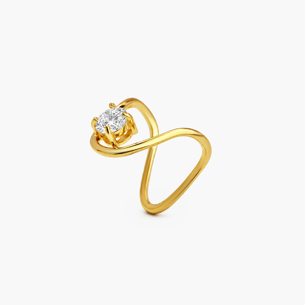 Trendy Curve Diamond Ring
