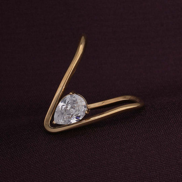 Trendy Vee Diamond Ring (Size-6)