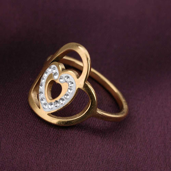 Gold Double Heart Ring