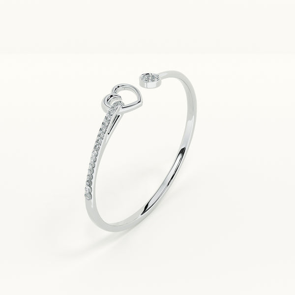 Halo Heart Silver Bracelet