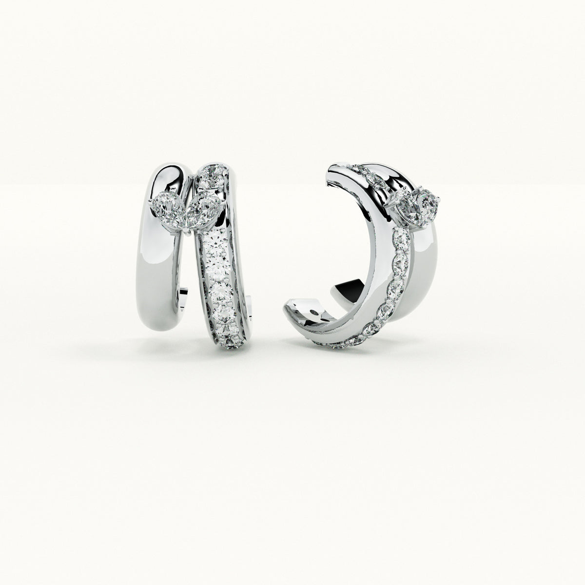 Twofold Unity Silver Hoops