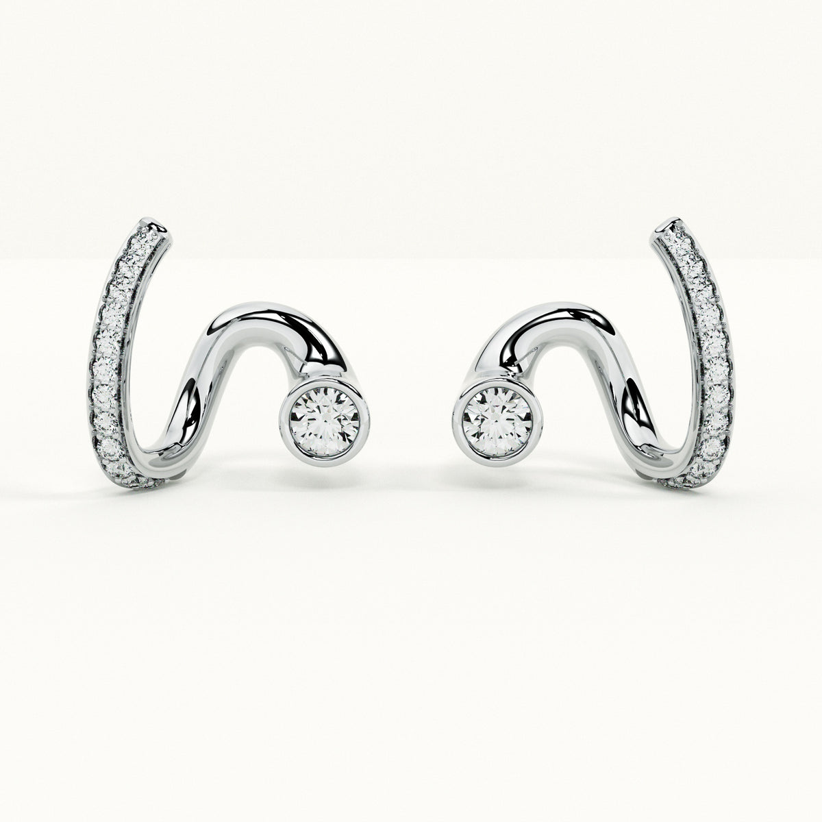 Jewel Curve Silver Studs