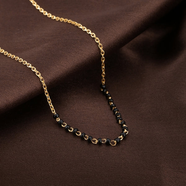 Simple Gold Black Beads Mangalsutra