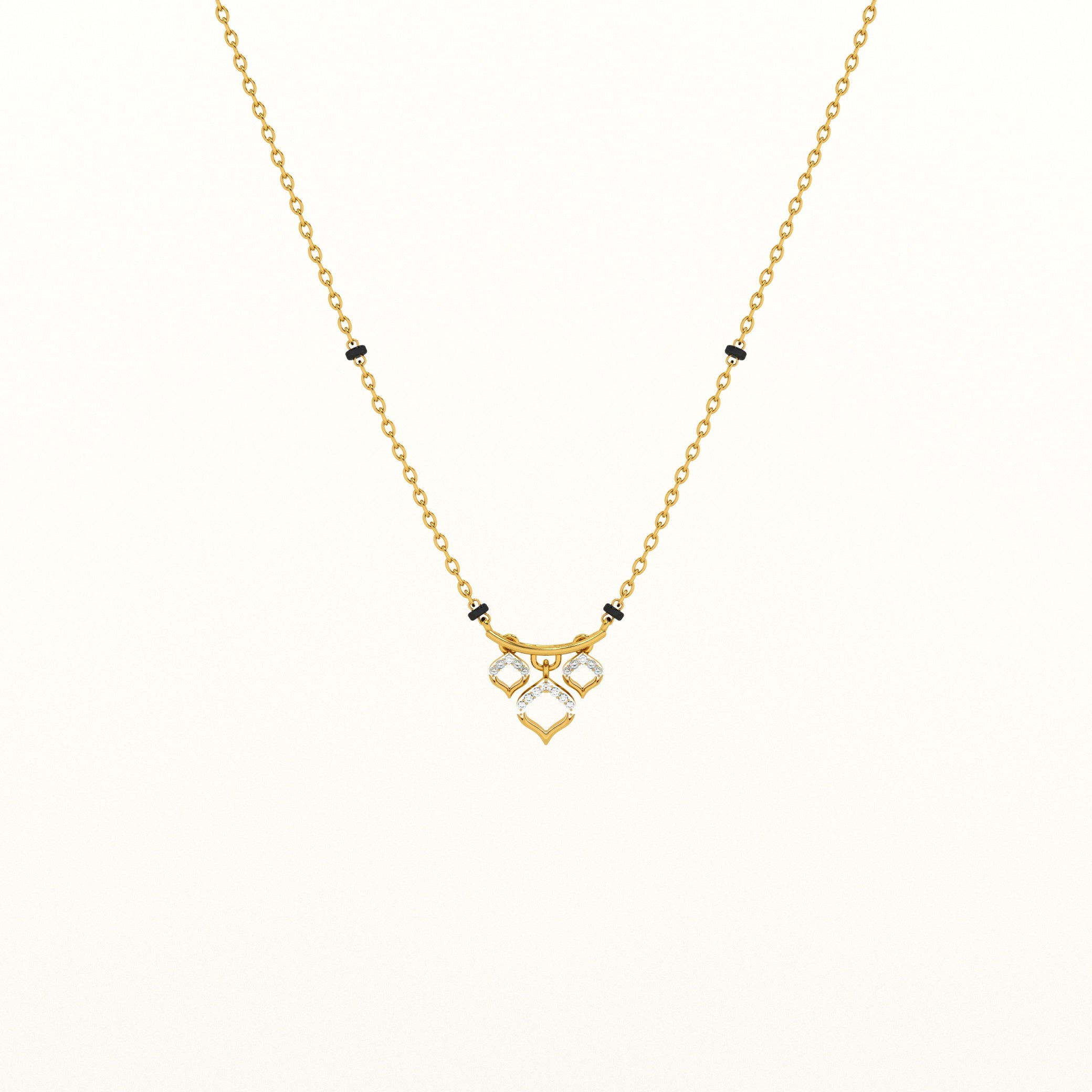 Three Petals Of Love 925 Silver Mangalsutra