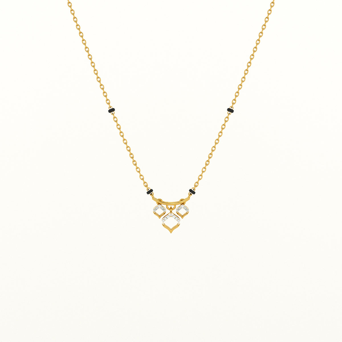 Three Petals Of Love 925 Sterling Silver Mangalsutra