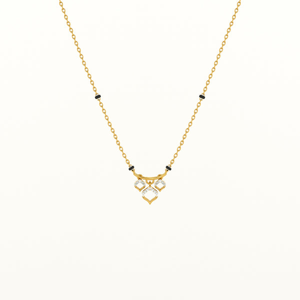 Three Petals Of Love 925 Silver Mangalsutra