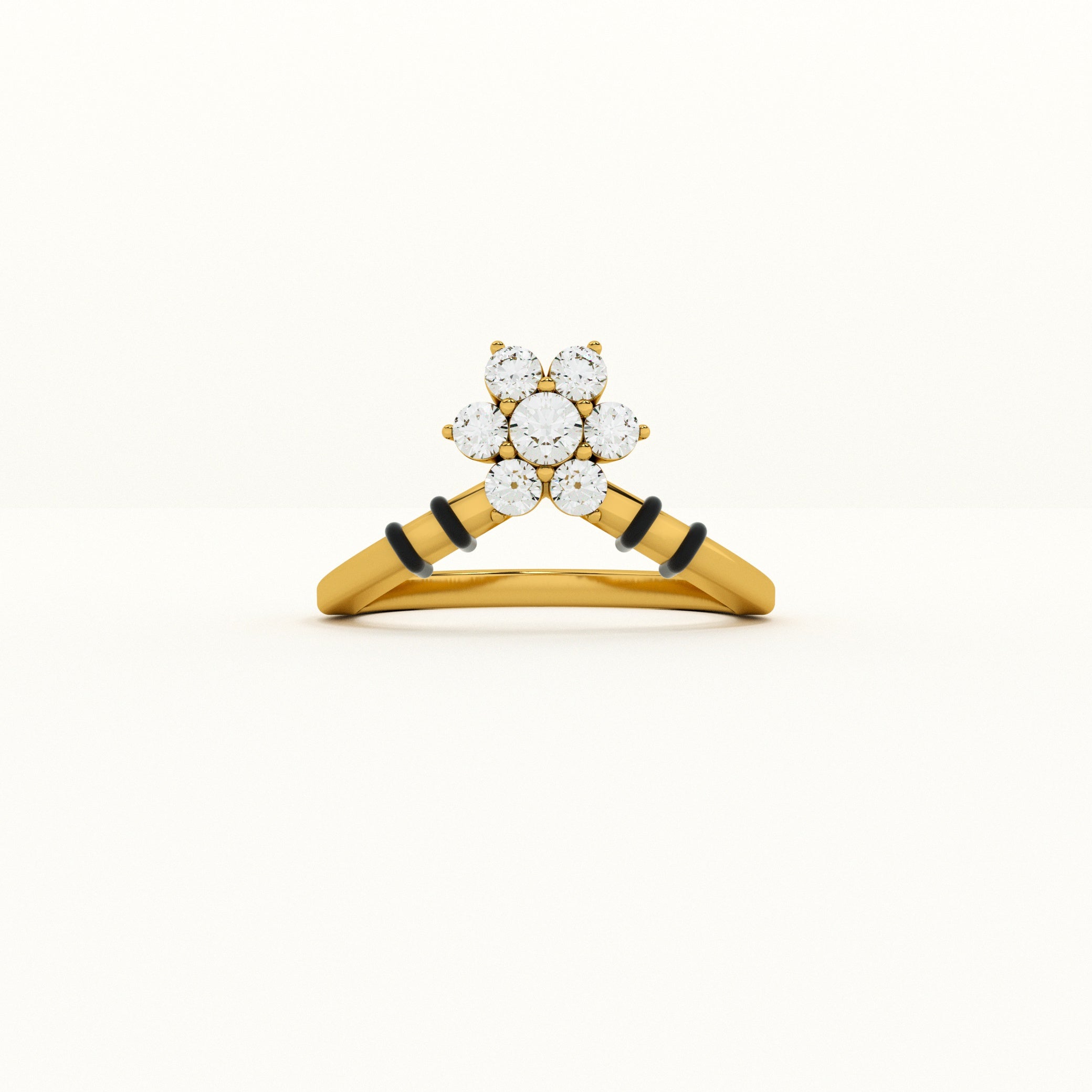 Star Cluster 925 Sterling Silver Mangalsutra Ring